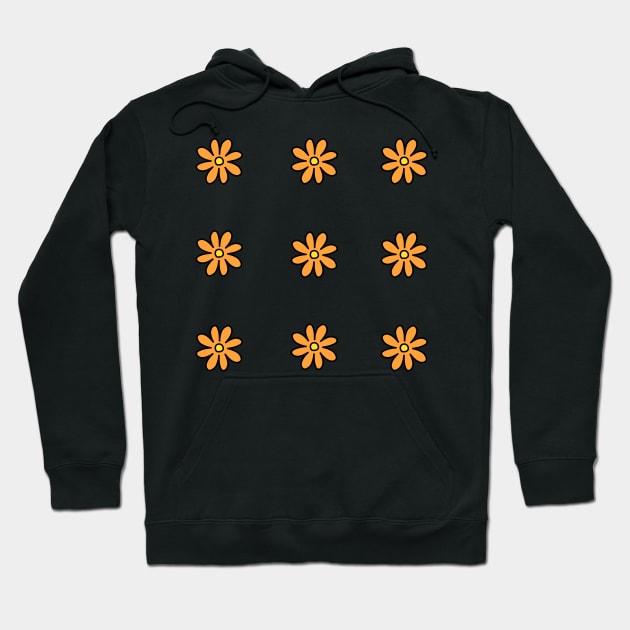 Orange flower set Hoodie by Nikamii